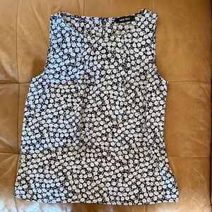 Nine West Monochrome Floral Sleeveless Blouse